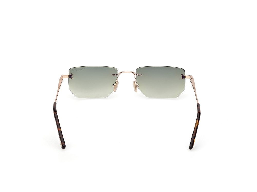 Sonnenbrillen Tom Ford Ethan-02 FT1355 (28P) farbe oro rosé lucido form geometrisch gläser verde sfumato