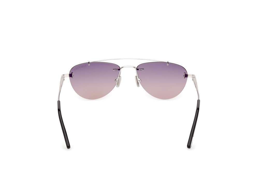 Occhiali da sole Tom Ford Astor-02 FT1356 (16B) colore palladio lucido forma geometrico lenti fumo grad.