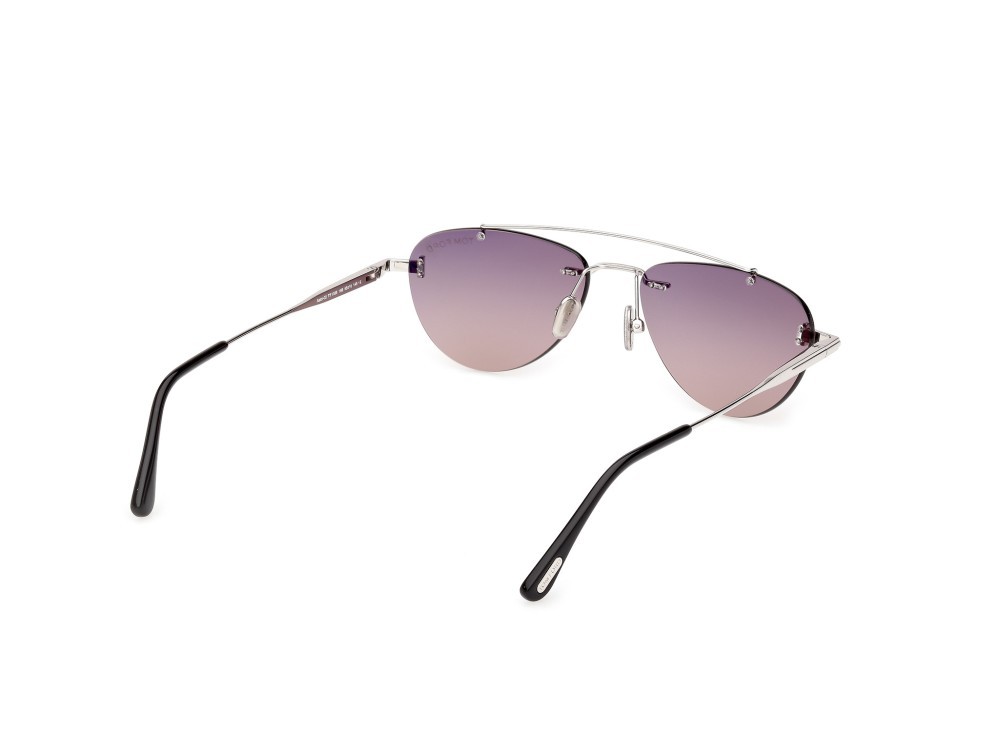 Occhiali da sole Tom Ford Astor-02 FT1356 (16B) colore palladio lucido forma geometrico lenti fumo grad.
