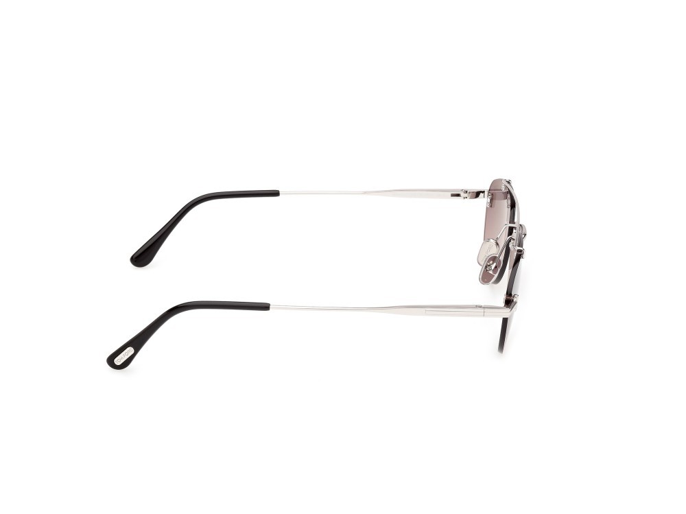 Occhiali da sole Tom Ford Astor-02 FT1356 (16B) colore palladio lucido forma geometrico lenti fumo grad.