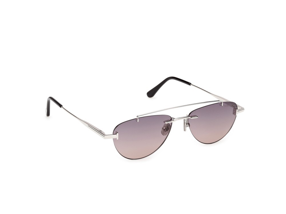Occhiali da sole Tom Ford Astor-02 FT1356 (16B) colore palladio lucido forma geometrico lenti fumo grad.