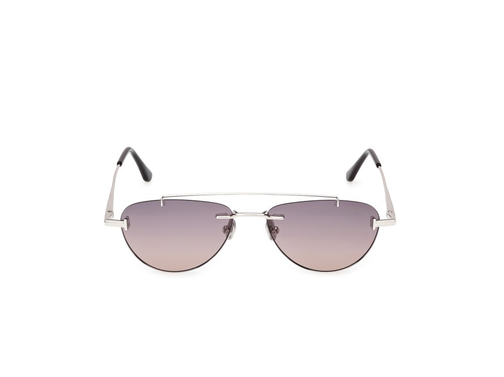 Occhiali da sole Tom Ford Astor-02 FT1356 (16B) colore palladio lucido forma geometrico lenti fumo grad.