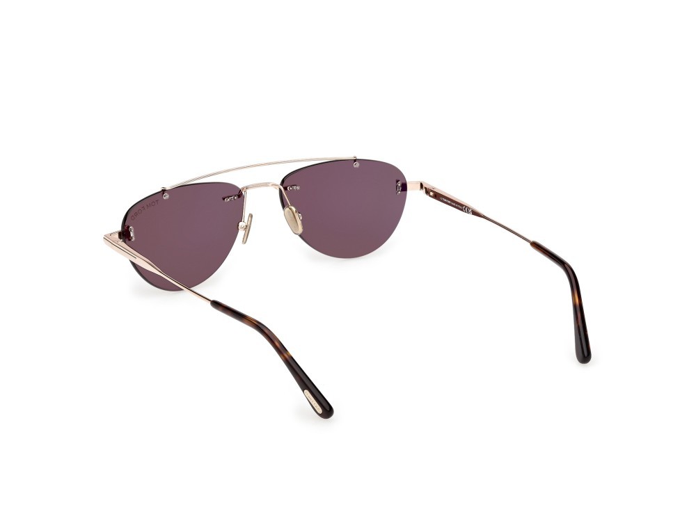 Occhiali da sole Tom Ford Astor-02 FT1356 (28A) colore oro rosé lucido forma geometrico lenti fumo