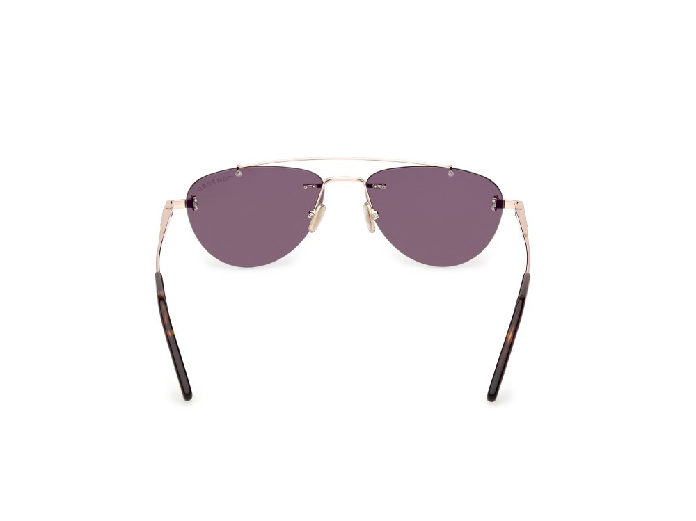 Occhiali da sole Tom Ford Astor-02 FT1356 (28A) colore oro rosé lucido forma geometrico lenti fumo