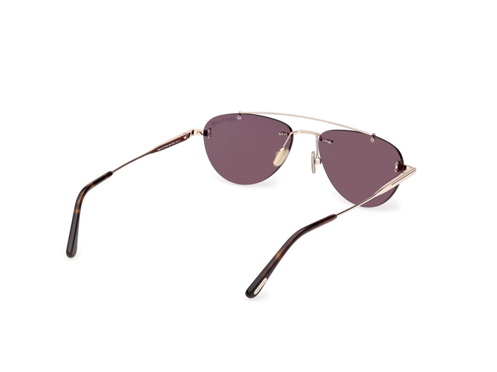 Occhiali da sole Tom Ford Astor-02 FT1356 (28A) colore oro rosé lucido forma geometrico lenti fumo