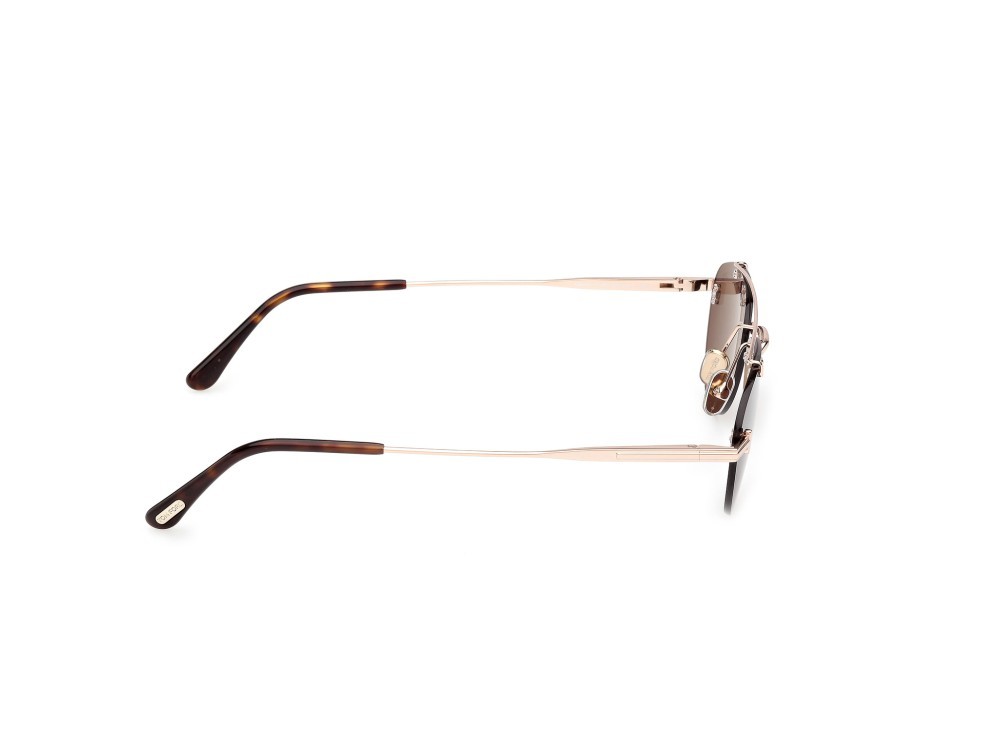Occhiali da sole Tom Ford Astor-02 FT1356 (28A) colore oro rosé lucido forma geometrico lenti fumo