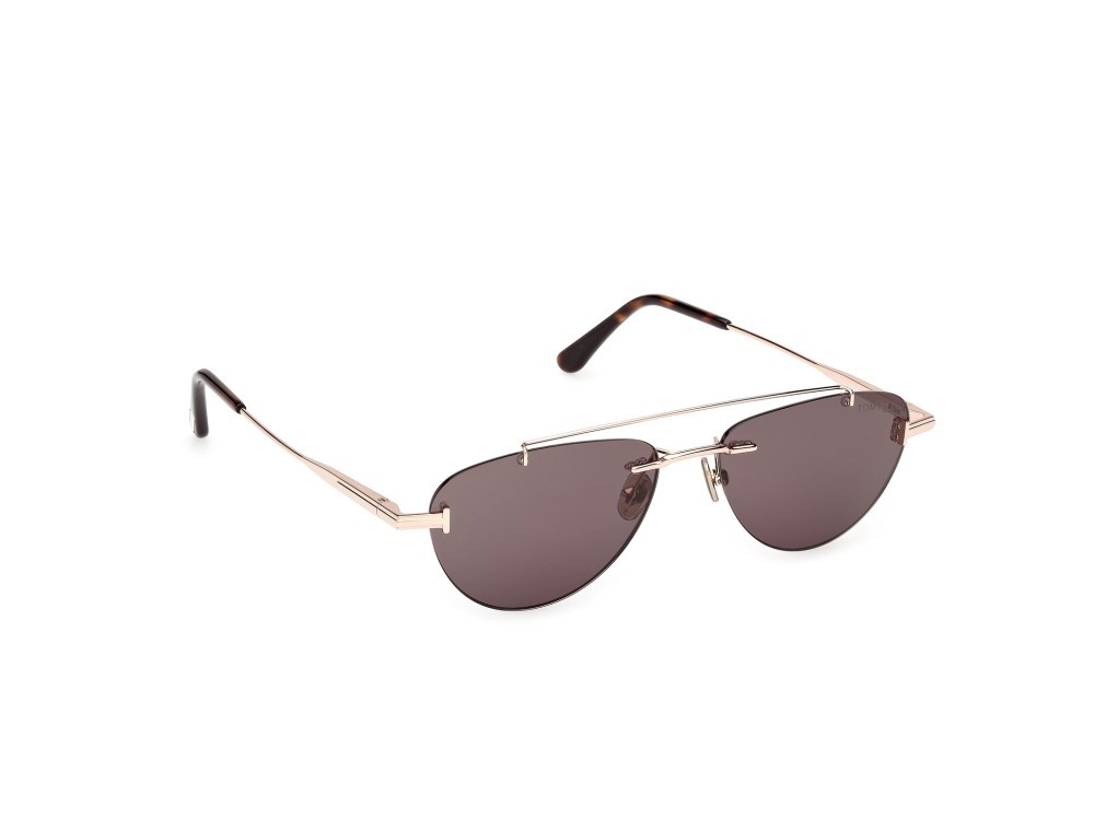 Occhiali da sole Tom Ford Astor-02 FT1356 (28A) colore oro rosé lucido forma geometrico lenti fumo