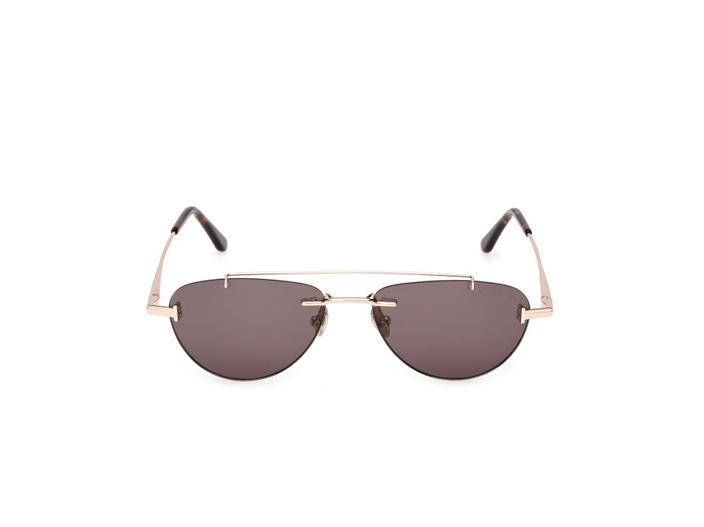 Occhiali da sole Tom Ford Astor-02 FT1356 (28A) colore oro rosé lucido forma geometrico lenti fumo