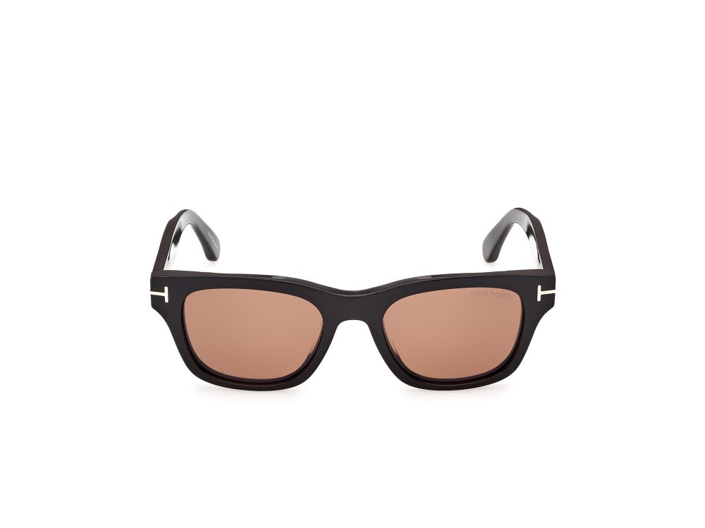Sunglasses Tom Ford Caleb-02 FT1357 (01E) color nero lucido shape square lenses marrone 