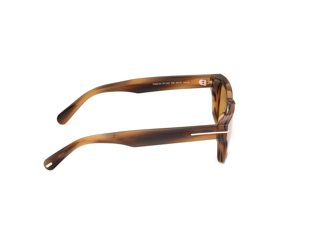Sunglasses Tom Ford Caleb-02 FT1357 (55E) color avana colorata shape square lenses marrone