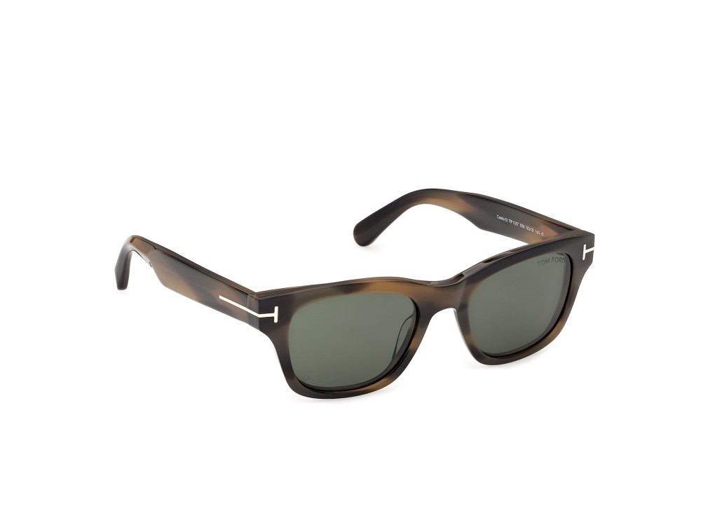Sunglasses Tom Ford Caleb-02 FT1357 (55N) color avana colorata shape square lenses verde