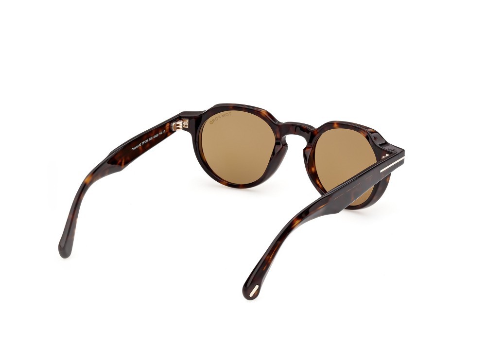 Sunglasses Tom Ford Thomas-02 FT1358 (52E) color avana scura shape round lenses marrone
