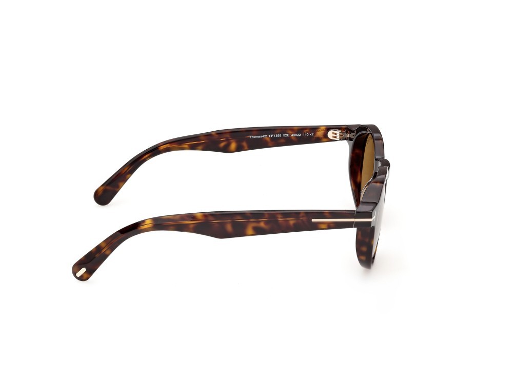 Sunglasses Tom Ford Thomas-02 FT1358 (52E) color avana scura shape round lenses marrone