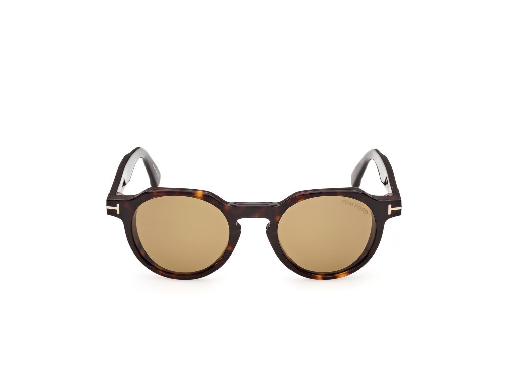 Sunglasses Tom Ford Thomas-02 FT1358 (52E) color avana scura shape round lenses marrone