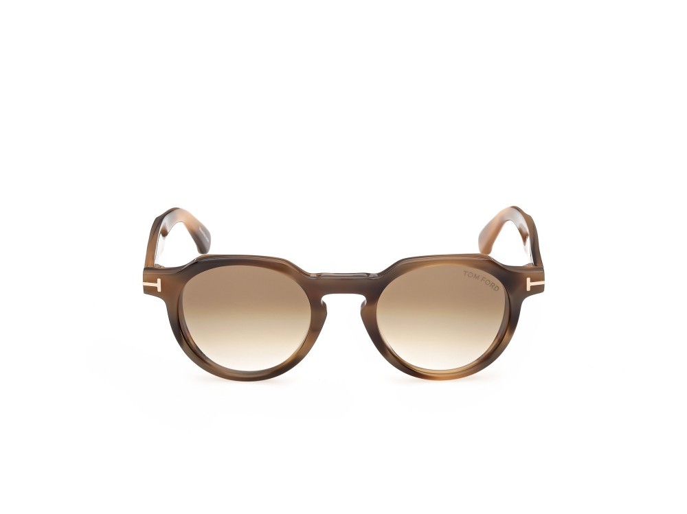 Sonnenbrillen Tom Ford Thomas-02 FT1358 (55F) farbe avana colorata form rund gläser marrone sfumato