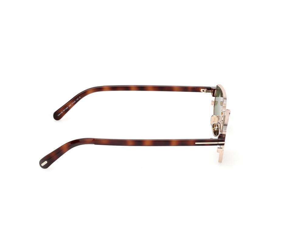 Occhiali da sole Tom Ford Liam-02 FT1360 (28N) colore oro rosé lucido / avana bionda forma rettangolare lenti verde