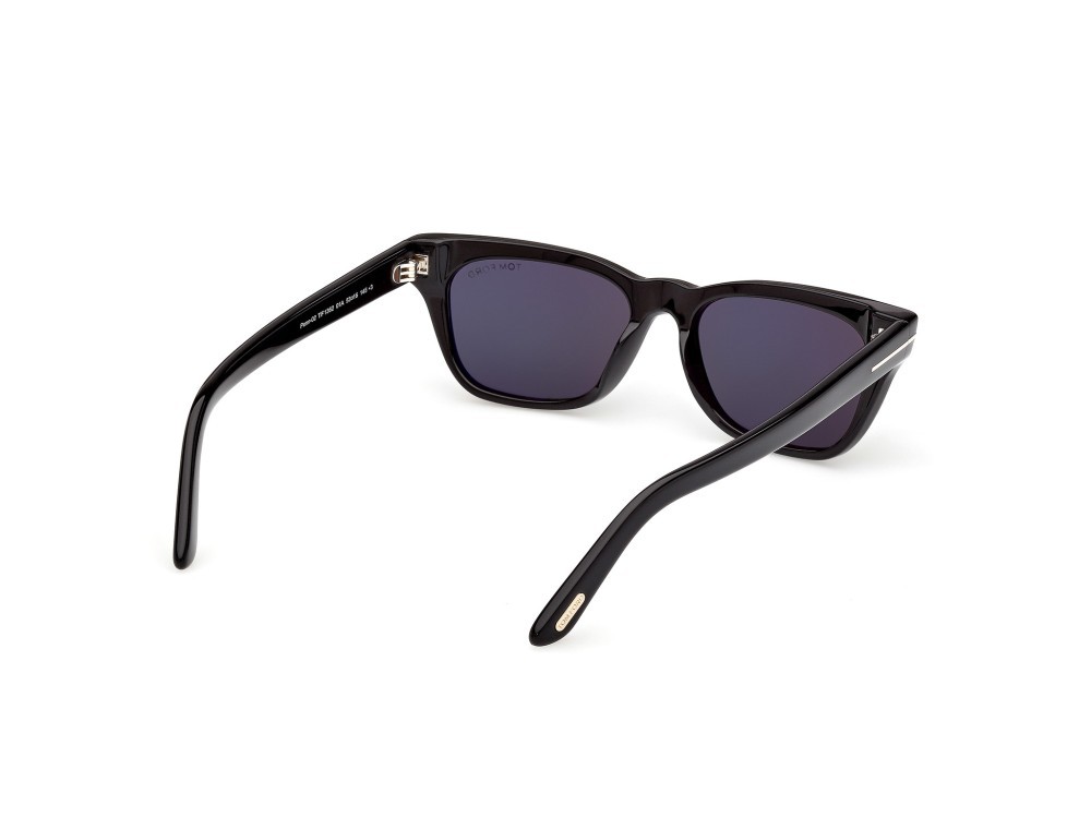 Occhiali da sole Tom Ford Penn-02 FT1362 (01A) colore nero lucido  forma rettangolare lenti fumo