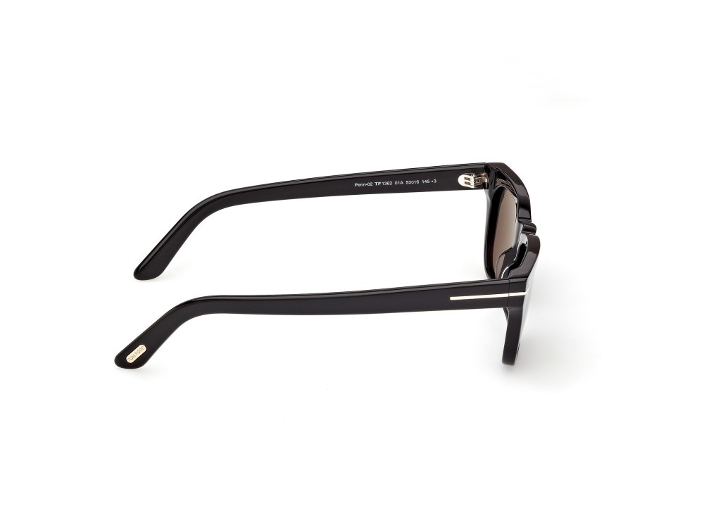 Occhiali da sole Tom Ford Penn-02 FT1362 (01A) colore nero lucido  forma rettangolare lenti fumo