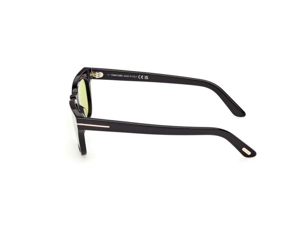 Occhiali da sole Tom Ford Penn-02 FT1362 (01N) colore nero lucido  forma rettangolare lenti verde