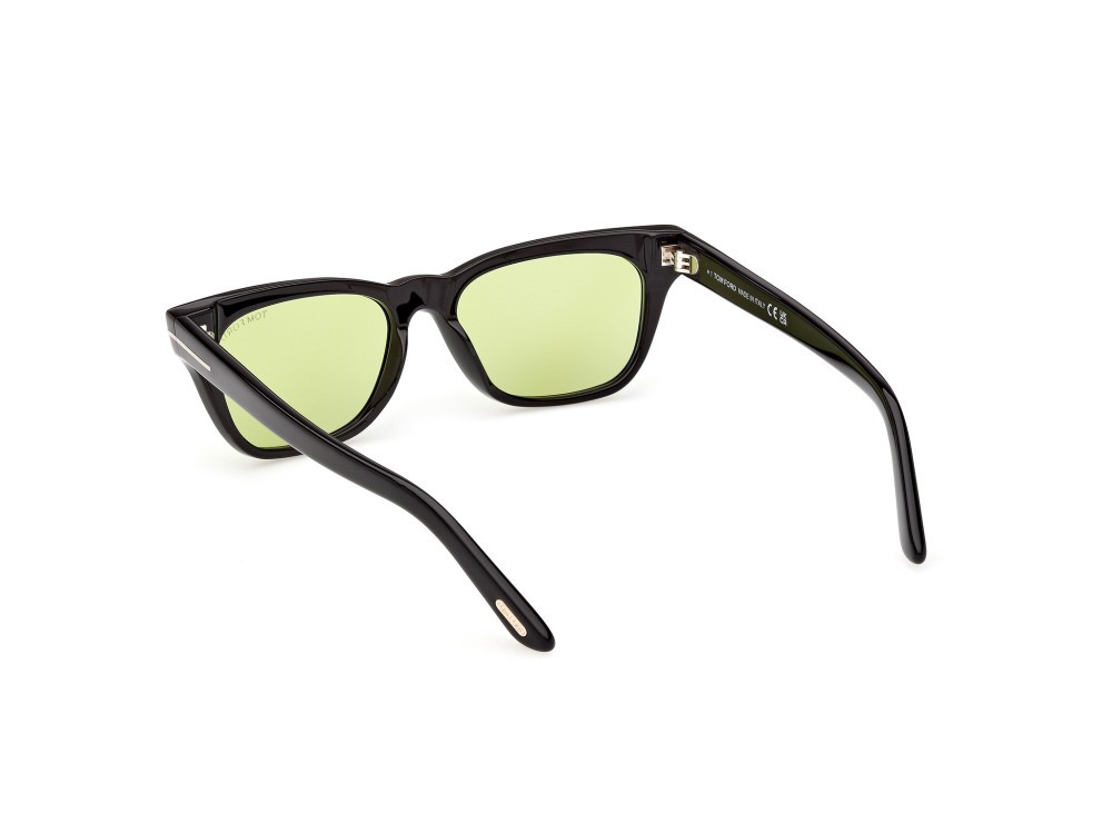 Occhiali da sole Tom Ford Penn-02 FT1362 (01N) colore nero lucido  forma rettangolare lenti verde