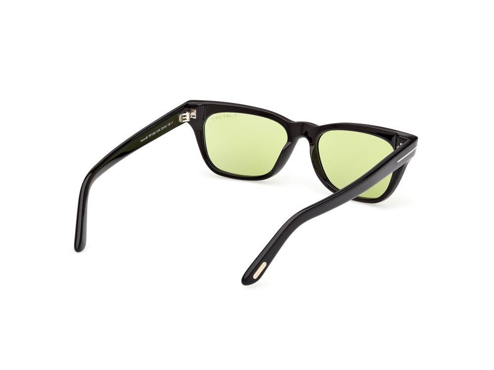Occhiali da sole Tom Ford Penn-02 FT1362 (01N) colore nero lucido  forma rettangolare lenti verde
