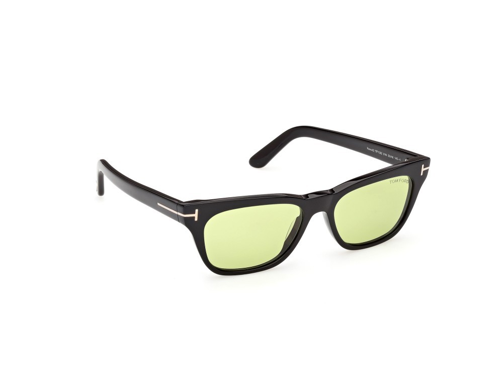 Occhiali da sole Tom Ford Penn-02 FT1362 (01N) colore nero lucido  forma rettangolare lenti verde