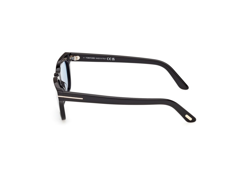 Occhiali da sole Tom Ford Penn-02 FT1362 (01V) colore nero lucido  forma rettangolare lenti blu