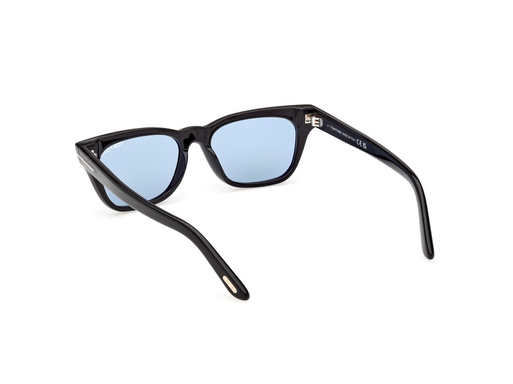 Occhiali da sole Tom Ford Penn-02 FT1362 (01V) colore nero lucido  forma rettangolare lenti blu