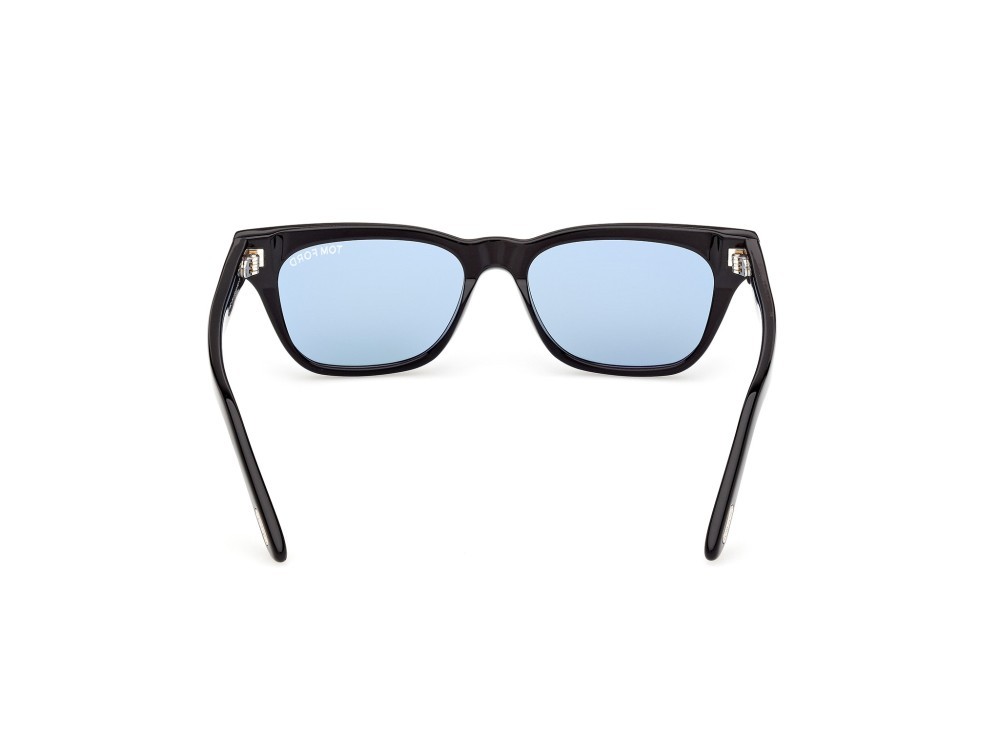 Occhiali da sole Tom Ford Penn-02 FT1362 (01V) colore nero lucido  forma rettangolare lenti blu