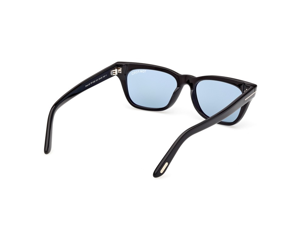 Occhiali da sole Tom Ford Penn-02 FT1362 (01V) colore nero lucido  forma rettangolare lenti blu