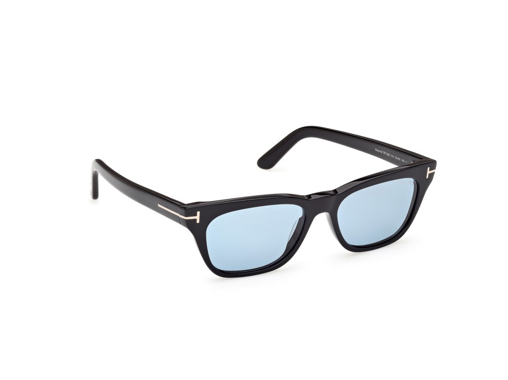 Occhiali da sole Tom Ford Penn-02 FT1362 (01V) colore nero lucido  forma rettangolare lenti blu