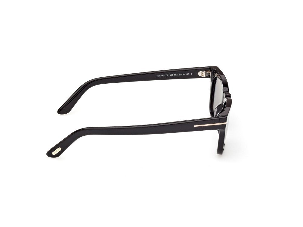 Sonnenbrillen Tom Ford Penn-02 FT1362 (05A) farbe nero lucido  form rechteckig gläser fumo