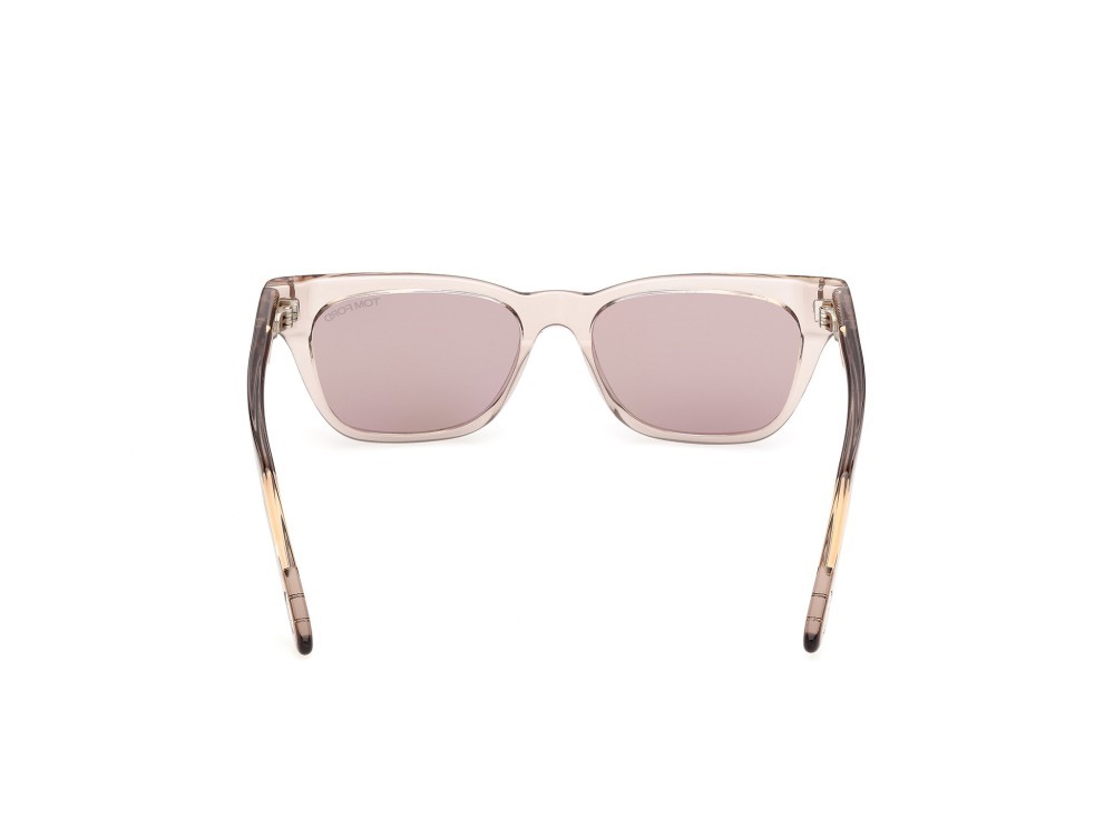 Occhiali da sole Tom Ford Penn-02 FT1362 (45E) colore marrone chiaro lucido forma rettangolare lenti marrone