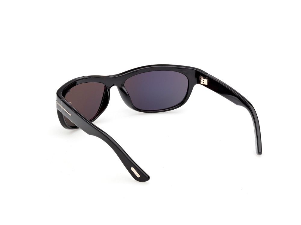 Sunglasses Tom Ford Anders-02 FT1363 (01A) color nero lucido  shape rectangle lenses fumo 