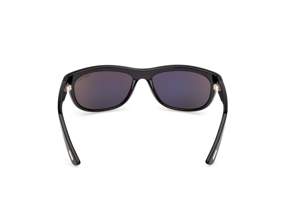 Sunglasses Tom Ford Anders-02 FT1363 (01A) color nero lucido  shape rectangle lenses fumo 
