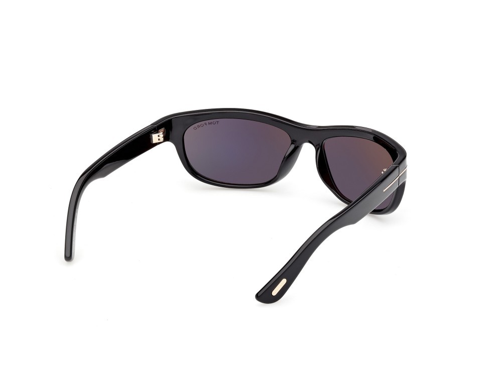 Sunglasses Tom Ford Anders-02 FT1363 (01A) color nero lucido  shape rectangle lenses fumo 