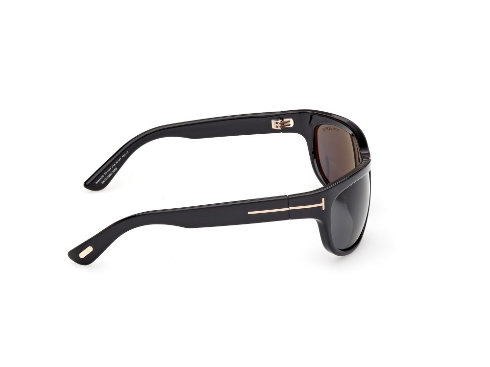 Sunglasses Tom Ford Anders-02 FT1363 (01A) color nero lucido  shape rectangle lenses fumo 