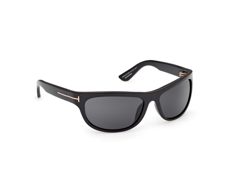 Sunglasses Tom Ford Anders-02 FT1363 (01A) color nero lucido  shape rectangle lenses fumo 