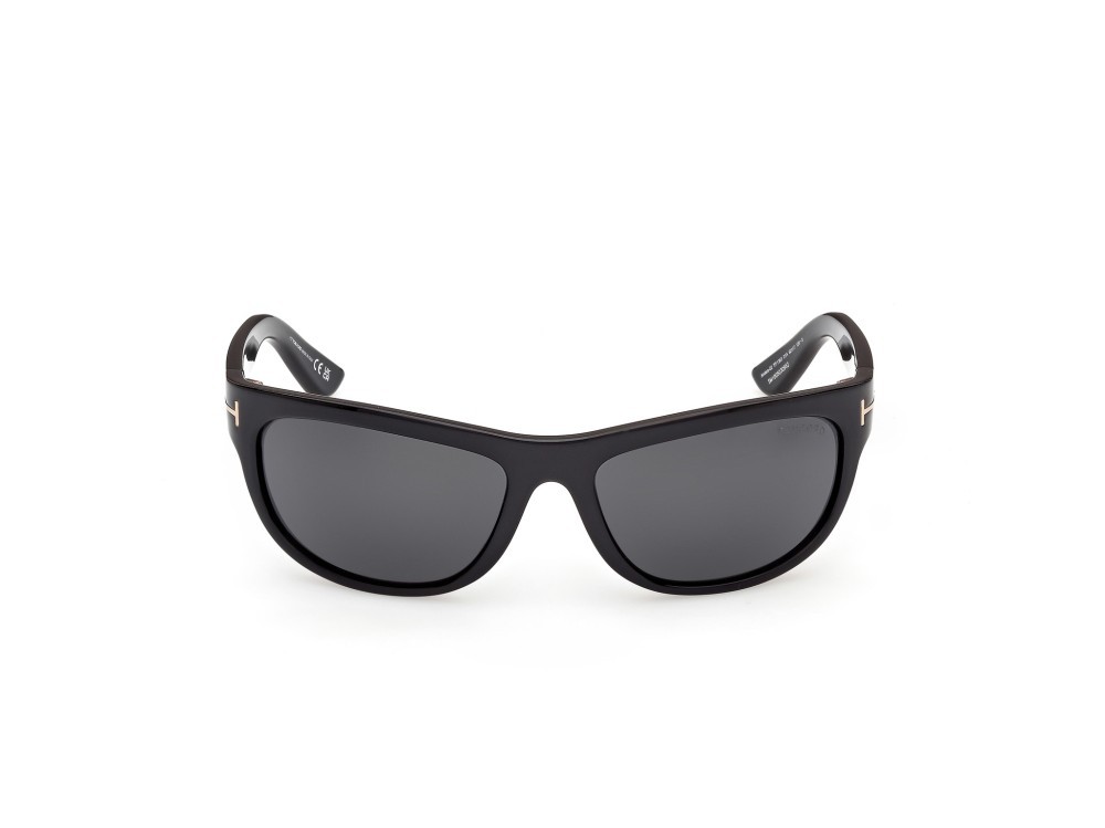 Sunglasses Tom Ford Anders-02 FT1363 (01A) color nero lucido  shape rectangle lenses fumo 