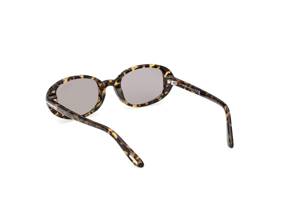 Sunglasses Tom Ford Iggy-02 FT1364 (55C) color avana colorata shape oval lenses fumo specchiato