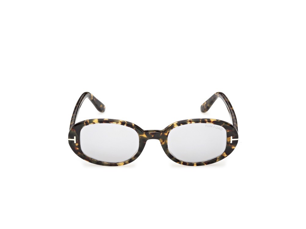 Sunglasses Tom Ford Iggy-02 FT1364 (55C) color avana colorata shape oval lenses fumo specchiato