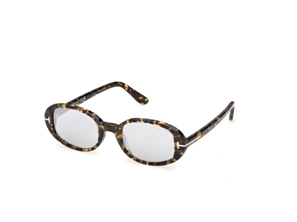 Sunglasses Tom Ford Iggy-02 FT1364 (55C) color avana colorata shape oval lenses fumo specchiato
