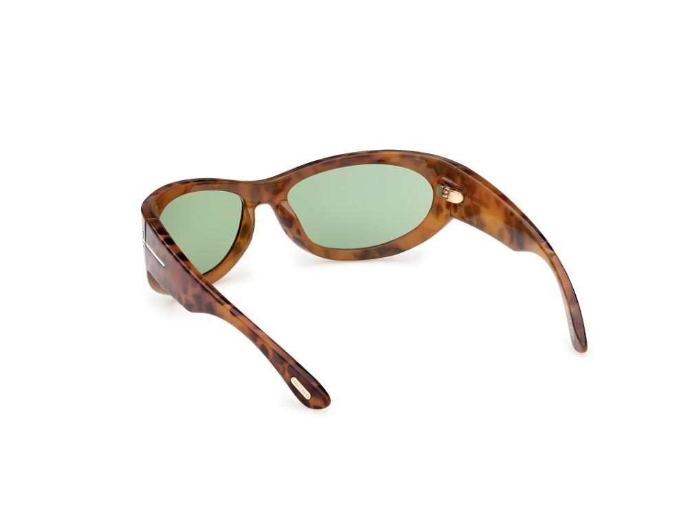 Sunglasses Tom Ford Leona-02 FT1365 (55N) color avana colorata shape cat eye lenses verde