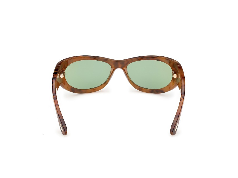 Sunglasses Tom Ford Leona-02 FT1365 (55N) color avana colorata shape cat eye lenses verde