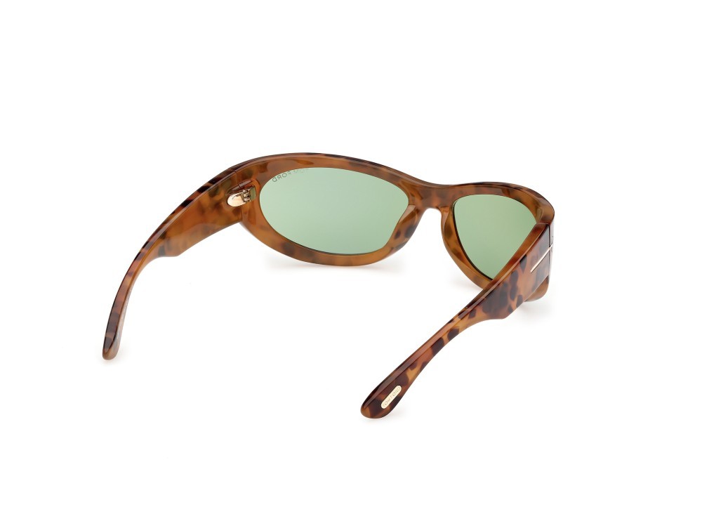 Sunglasses Tom Ford Leona-02 FT1365 (55N) color avana colorata shape cat eye lenses verde
