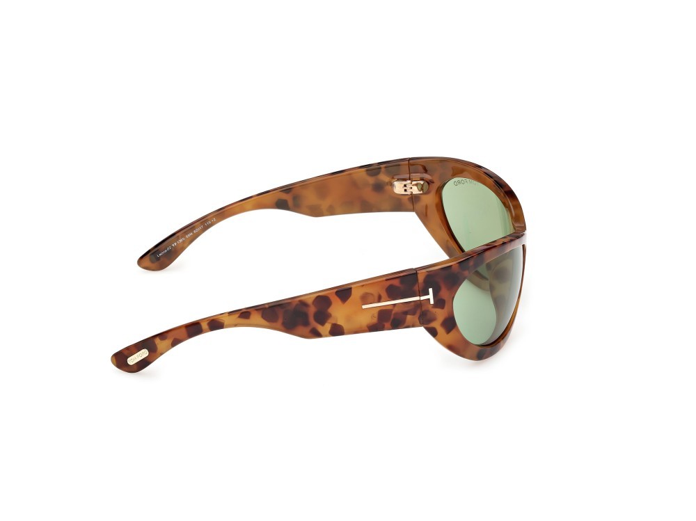 Sunglasses Tom Ford Leona-02 FT1365 (55N) color avana colorata shape cat eye lenses verde