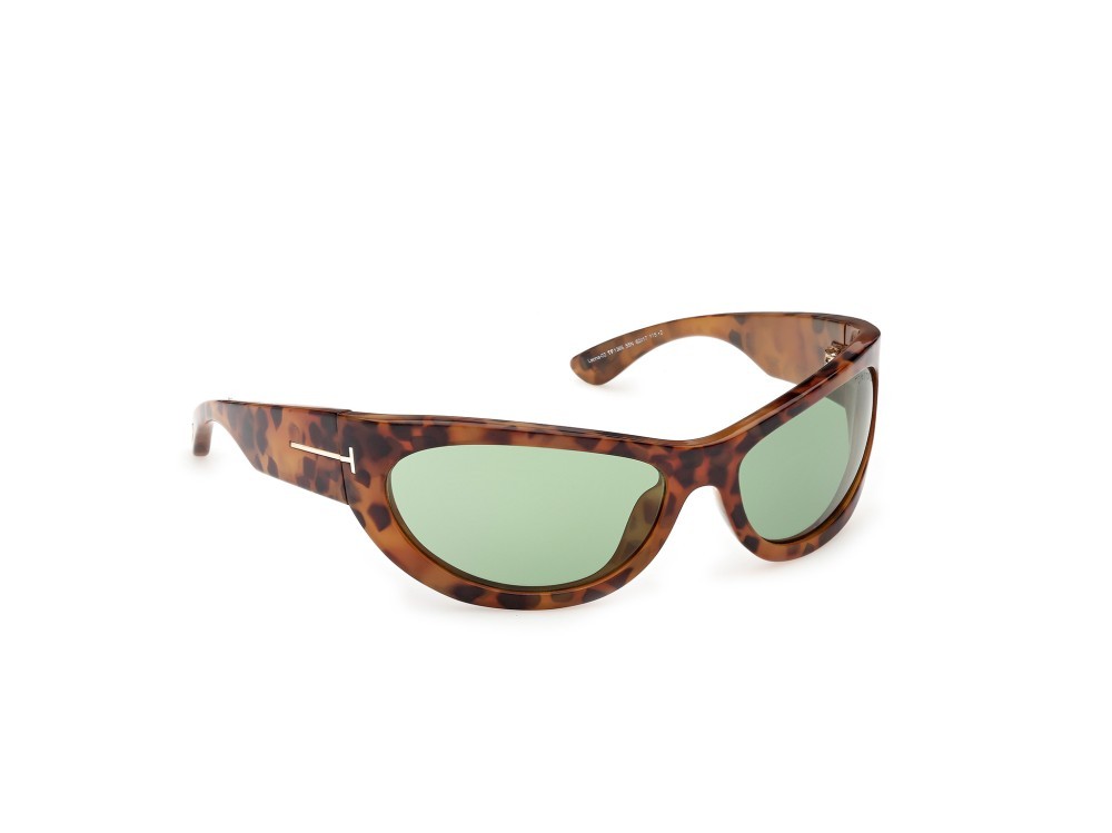 Sunglasses Tom Ford Leona-02 FT1365 (55N) color avana colorata shape cat eye lenses verde