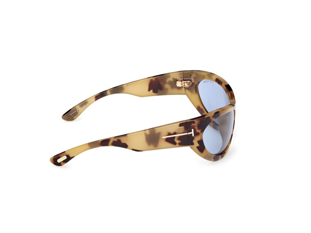 Sunglasses Tom Ford Leona-02 FT1365 (56V) color avana colorata shape cat eye lenses blu