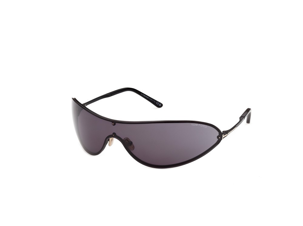 Occhiali da sole Tom Ford Brady-02 FT1396 (01A) colore nero lucido forma mask lenti fumo
