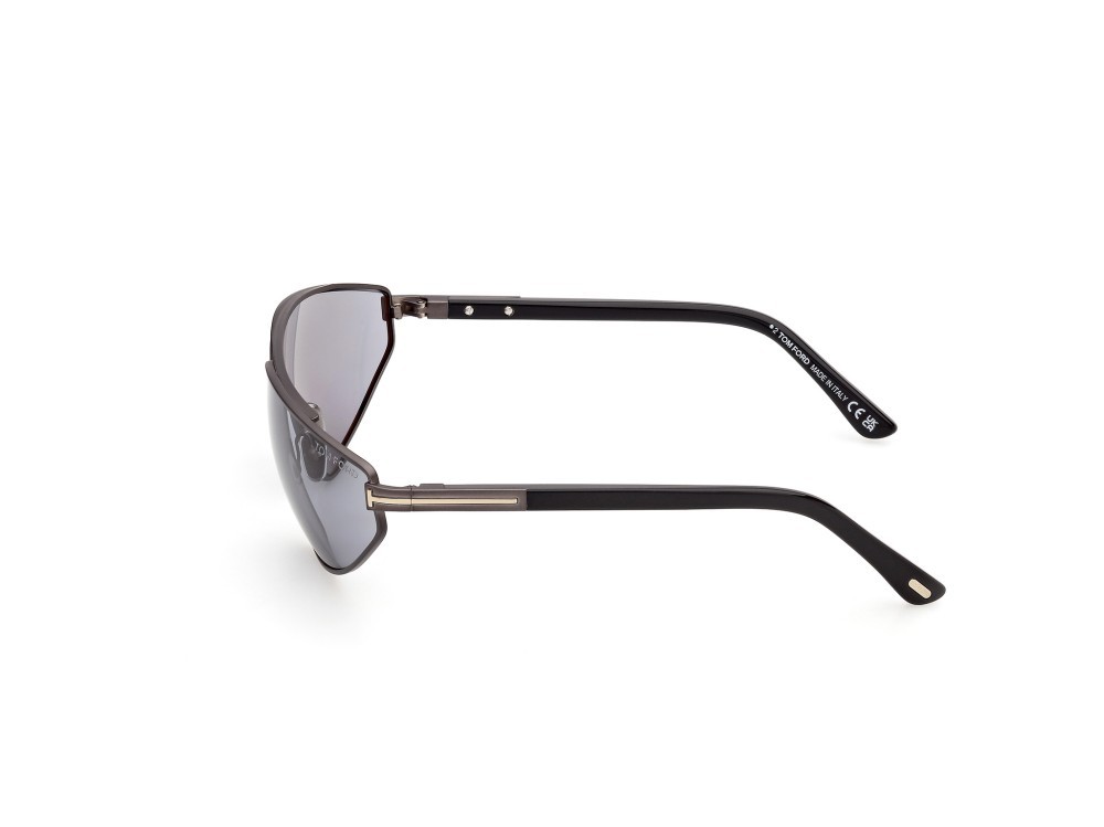 Occhiali da sole Tom Ford Parker-02 FT1399 (13A) colore rutenio scuro opaco forma aviator lenti fumo